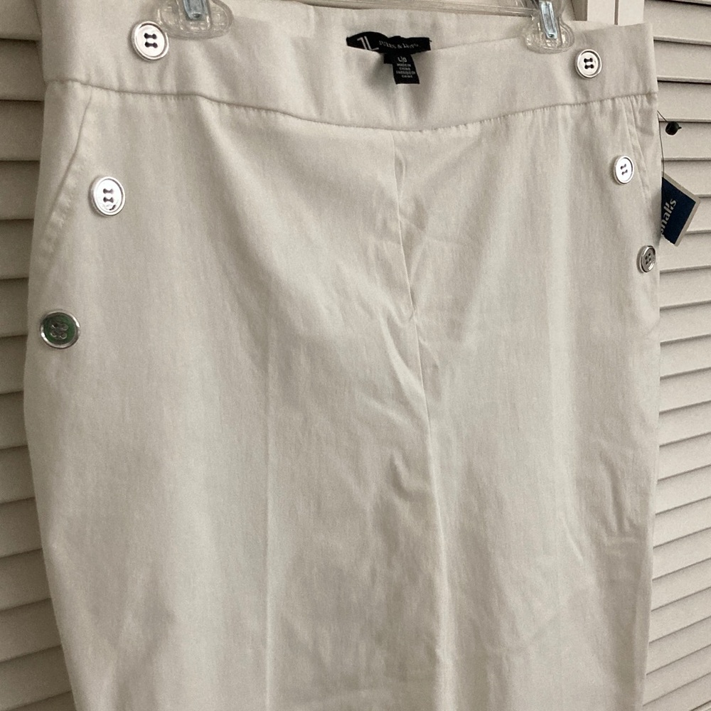 Brand🆕 Jules & Leopold Straight Leg Ladies Pants in a Winter White color! Size L - Picture 2 of 4